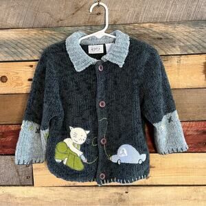 Jane Seymour Blue Cat Cardigan Size‎ 24M/2T